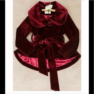 Joyfolie Burgandy Velvet Coat size 14